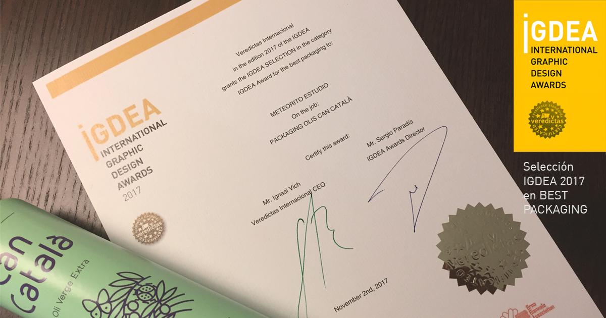 El packaging de Olis Can Català certificado Veredictas de excelencia en los International Graphic Design Awards 2017